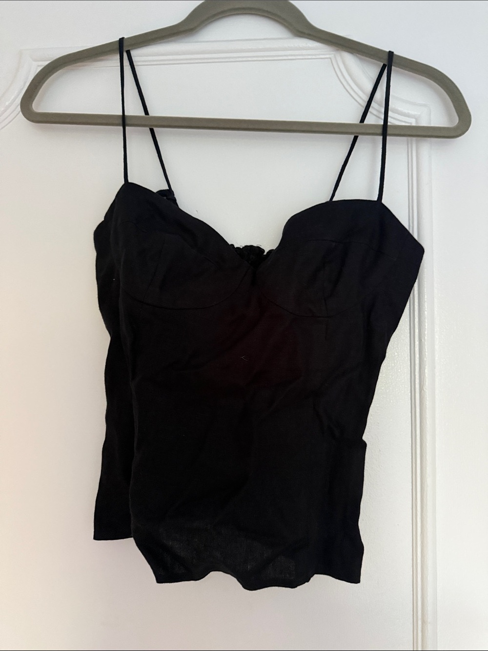 Reformation Black Spaghetti-Strap Bustier Camisole